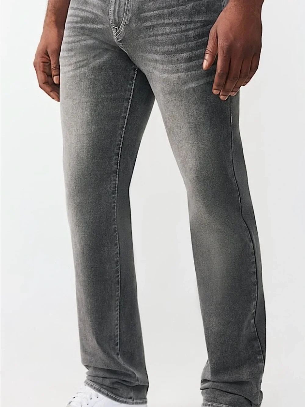 True Religion Men's Jeans Size 34 Grey Phantom Wash Ricky Straight Leg - NWT